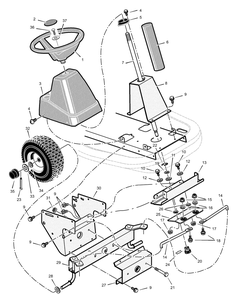 Steering Diagram and Parts List for 309000X8A  Briggs and Stratton Lawn Tractor